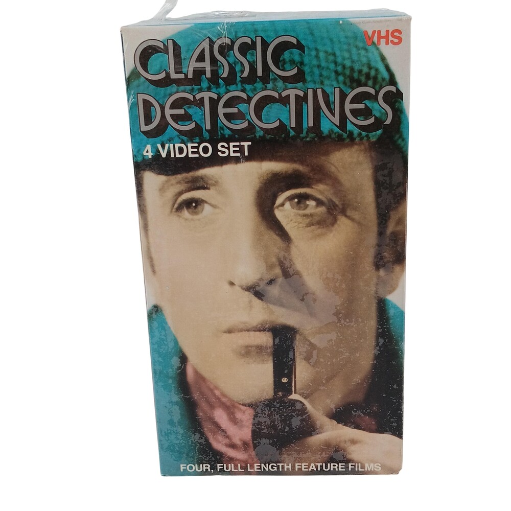 Vintage Classic Detectives VHS 4 Tape Set Basil Rathbone Peter Lorre New Sealed